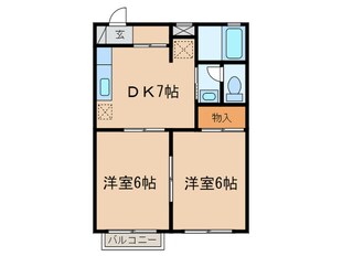 リヴァー下到津の物件間取画像